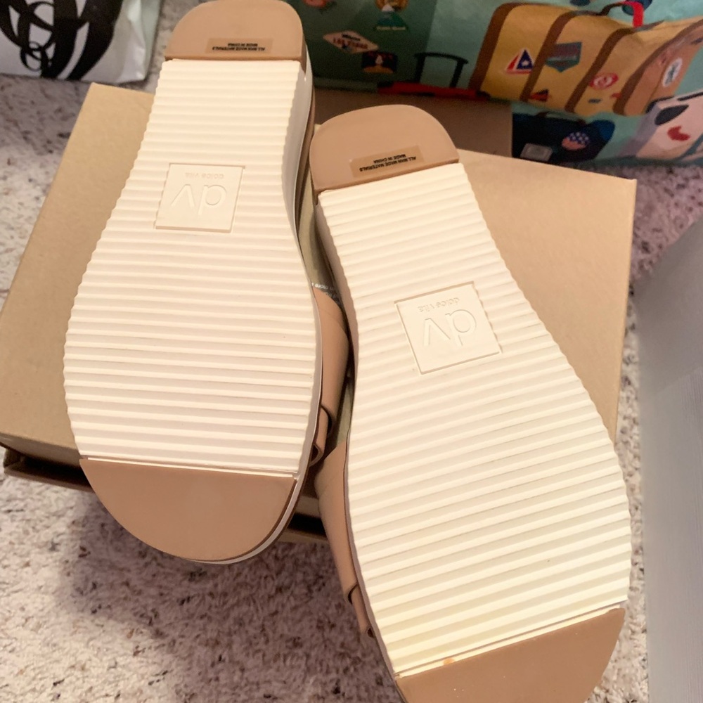 Neutral Nude Slide Sandals with Buckle - Picture 2 of 3